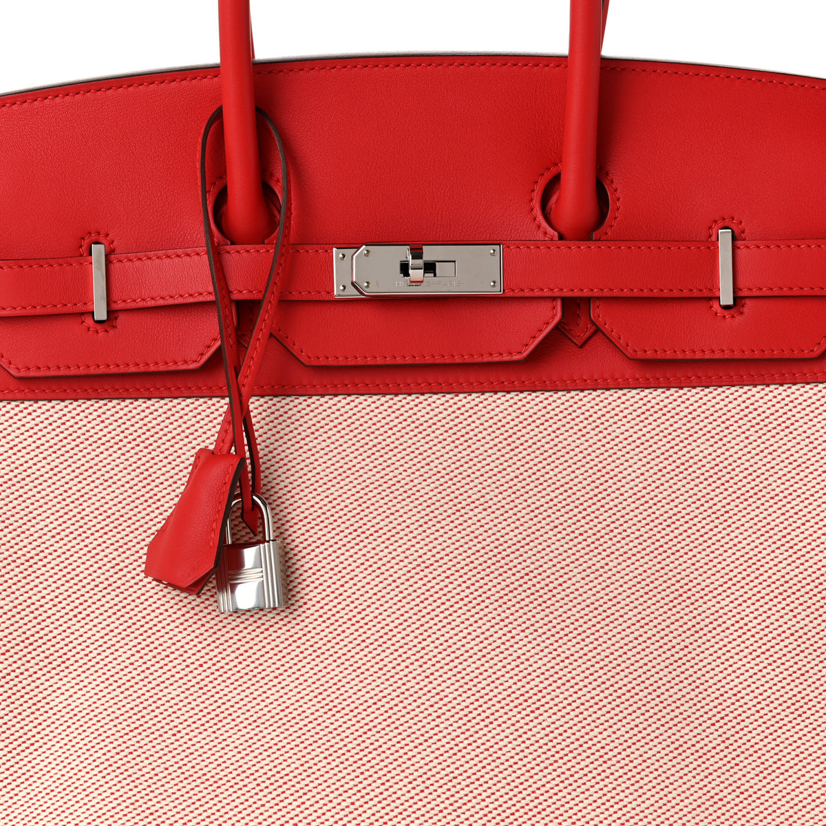 Swift Twill H Fray Fray Birkin 35 Rouge de Coeur Ecru