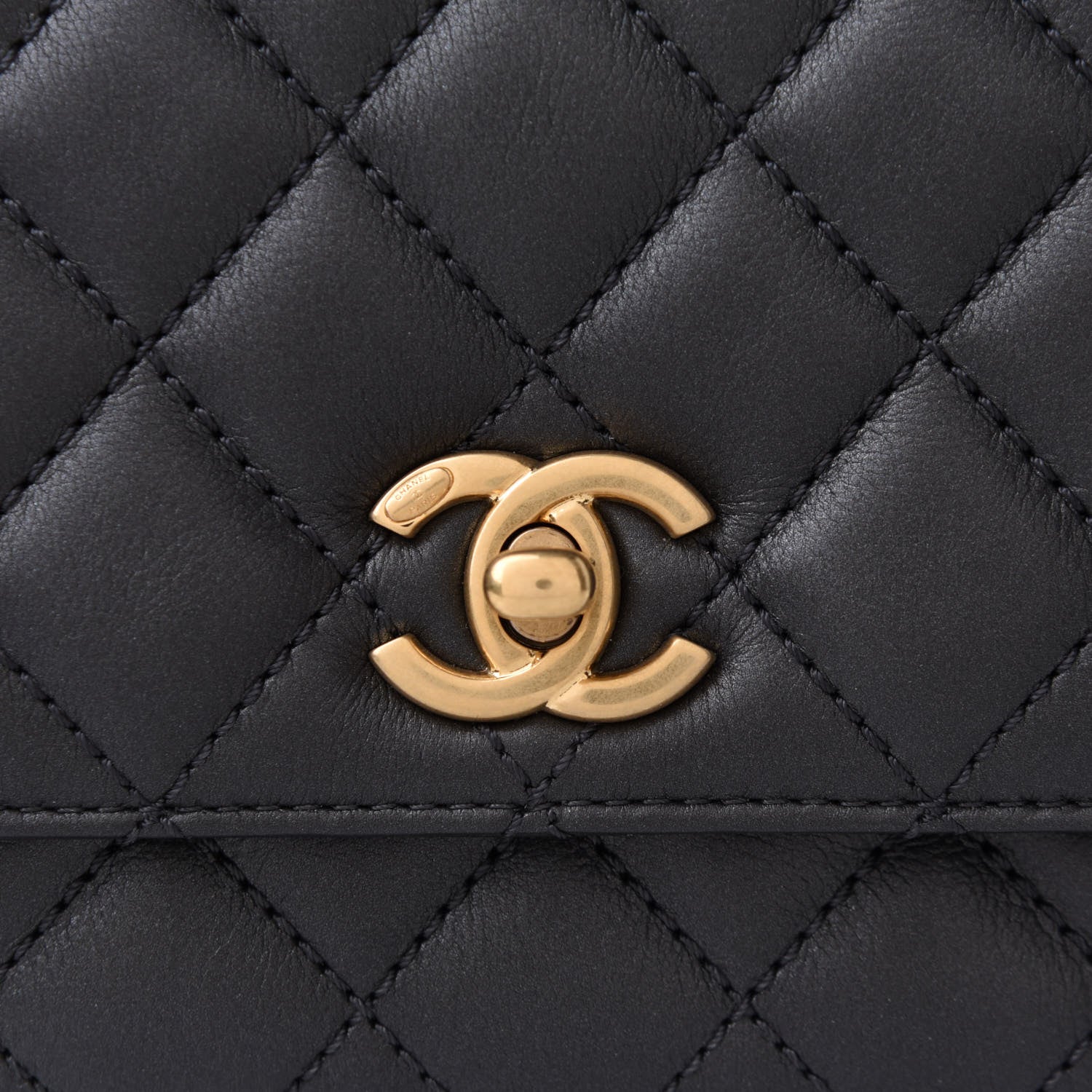 Chanel Calfskin Strass Quilted Extra Mini Coco Handle Flap Dark Grey 8 of 12
