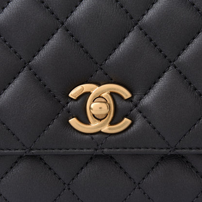 Chanel Calfskin Strass Quilted Extra Mini Coco Handle Flap Dark Grey 8 of 12