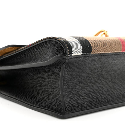 Burberry Derby Calfskin House Check Small Macken Crossbody Bag Black 9 of 10