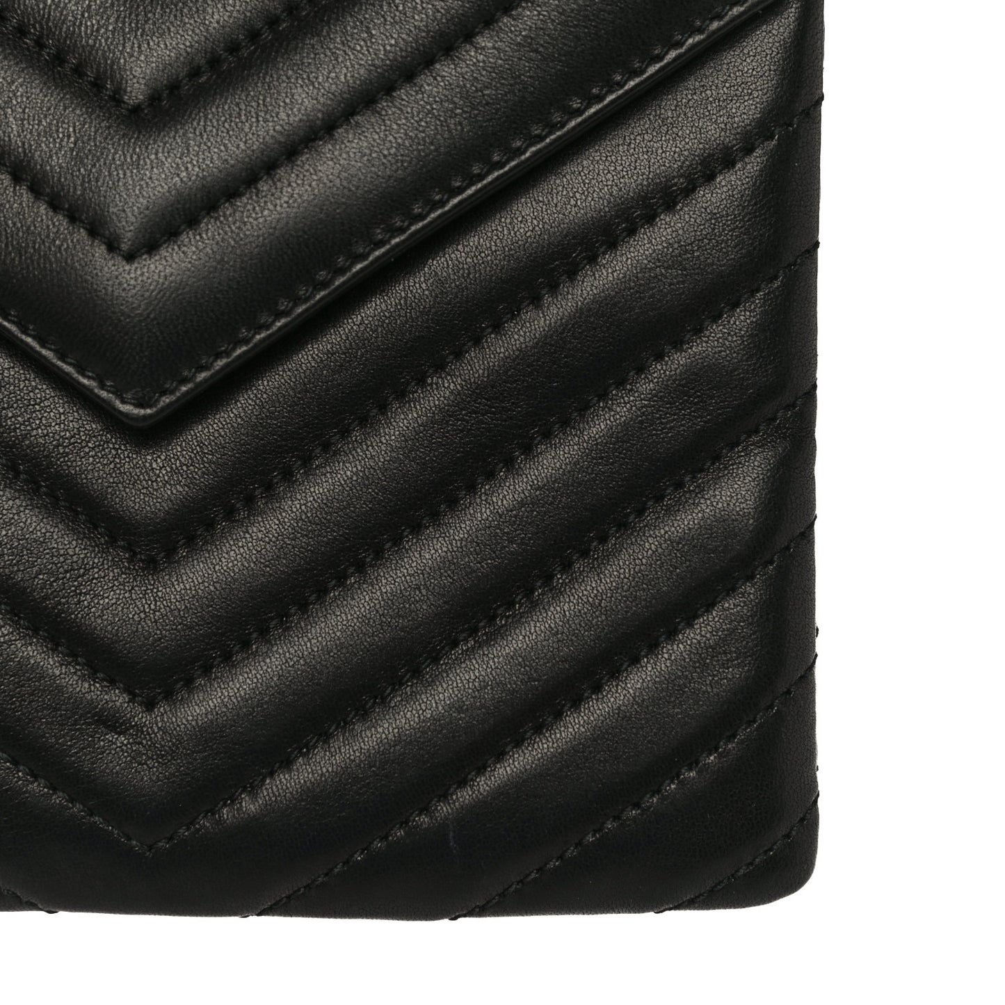 Lambskin Matelasse Monogram Double Flap Bag Black