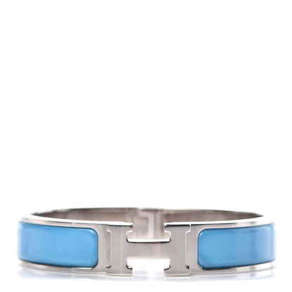 Hermes Enamel Narrow Clic Clac H Bracelet PM Blue Jean 1 of 5