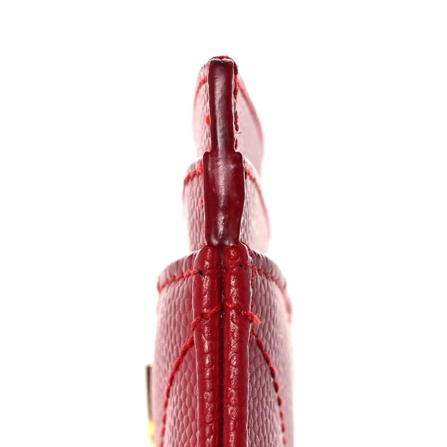 Grain De Poudre Matelasse Chevron Monogram Credit Card Case Red