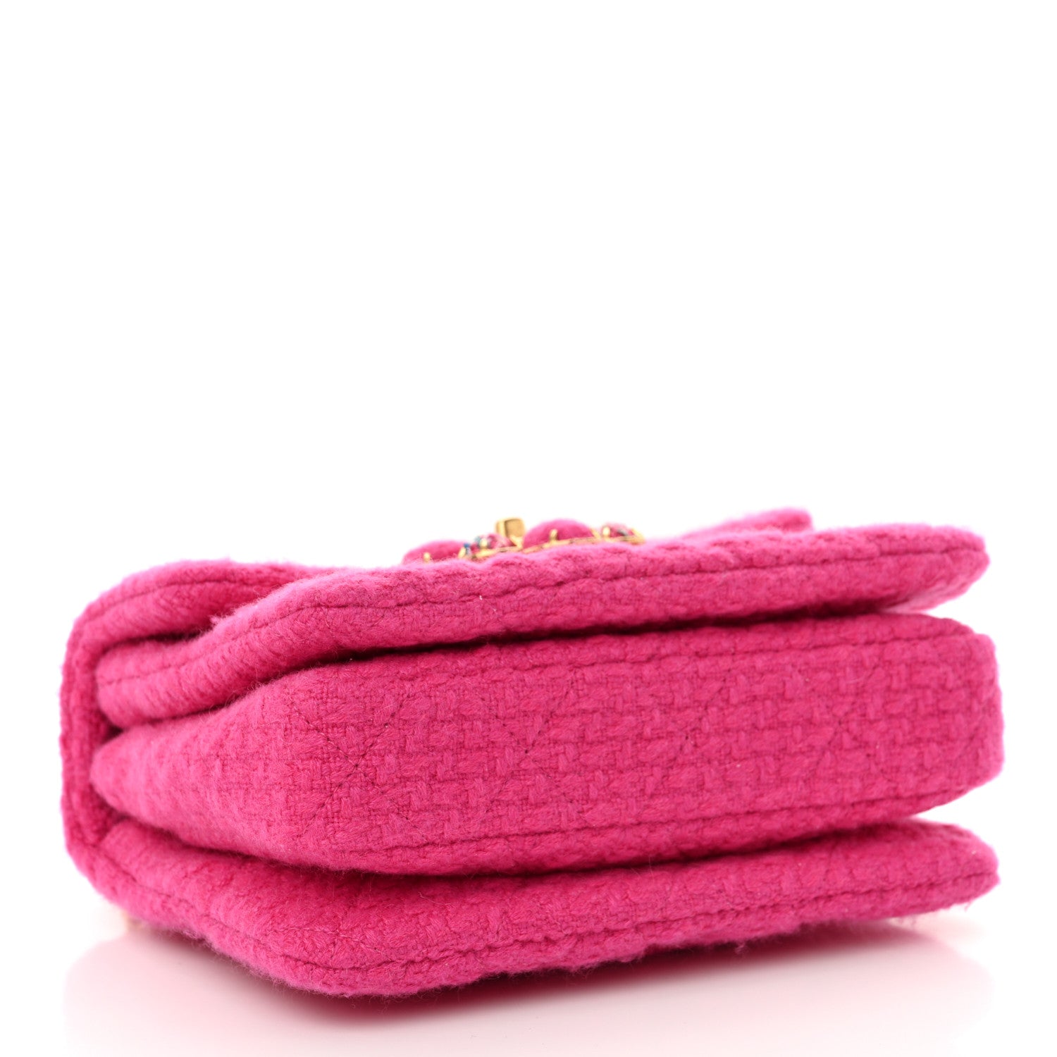 Chanel Cashmere Tweed Quilted Mini Bijoux Flap Fuchsia 4 of 11
