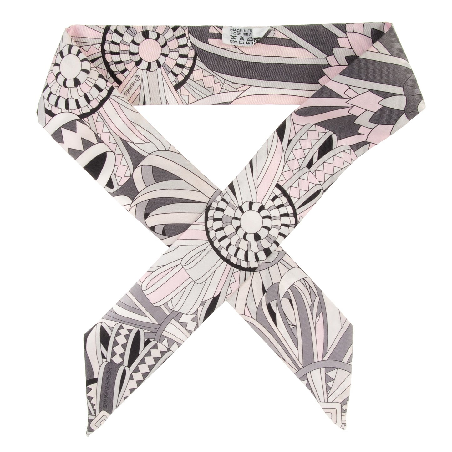 Silk Les Flots Du Cheval Twilly Gris Rose Pale Black