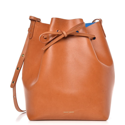 Mansur Gavriel Vegetable Tanned Calfskin Bucket Bag Cammello Azzurro 3 of 15
