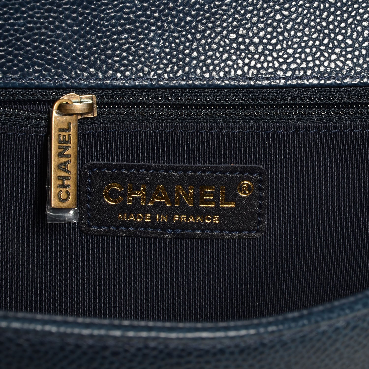 Chanel Caviar Quilted Medium Boy Flap Navy 7 of 9