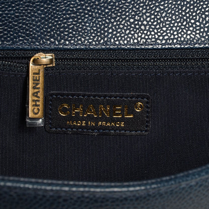 Chanel Caviar Quilted Medium Boy Flap Navy 7 of 9