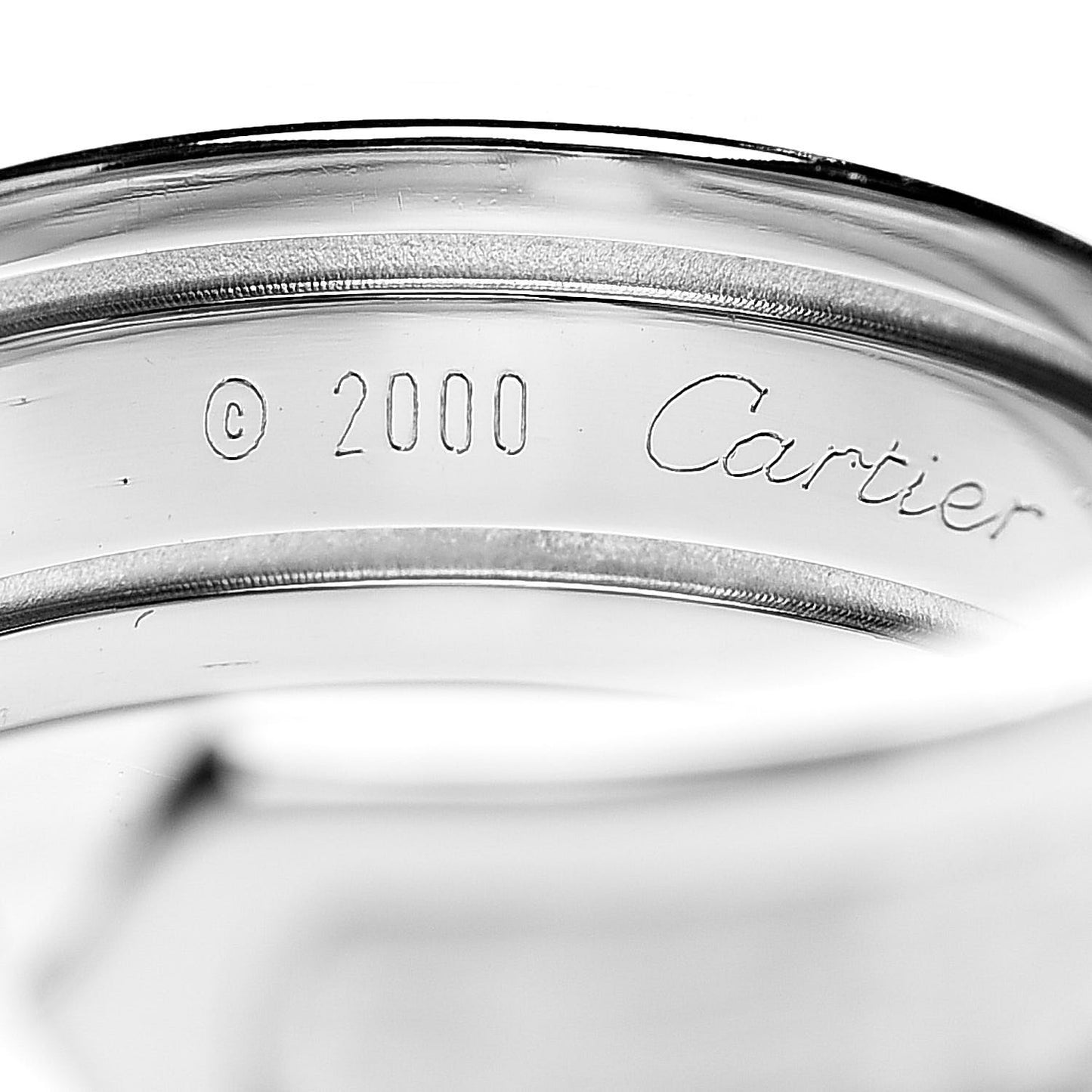 18K White Gold 6.5mm C De Ring 50 5.25