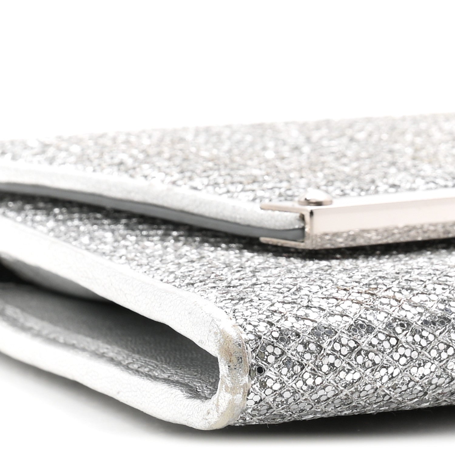 Jimmy Choo Glitter Margot Clutch Silver 8 of 10