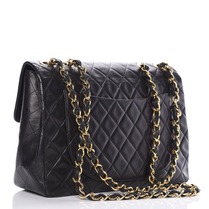 Chanel Lambskin Quilted XL Jumbo Single Flap Black 3 of 13