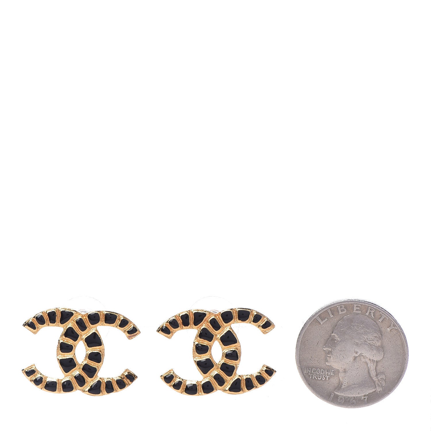 Chanel Resin Along The Nile CC Earrings Gold Black 2 of 4
