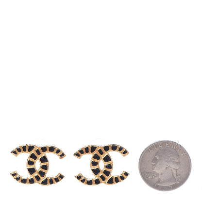Chanel Resin Along The Nile CC Earrings Gold Black 2 of 4