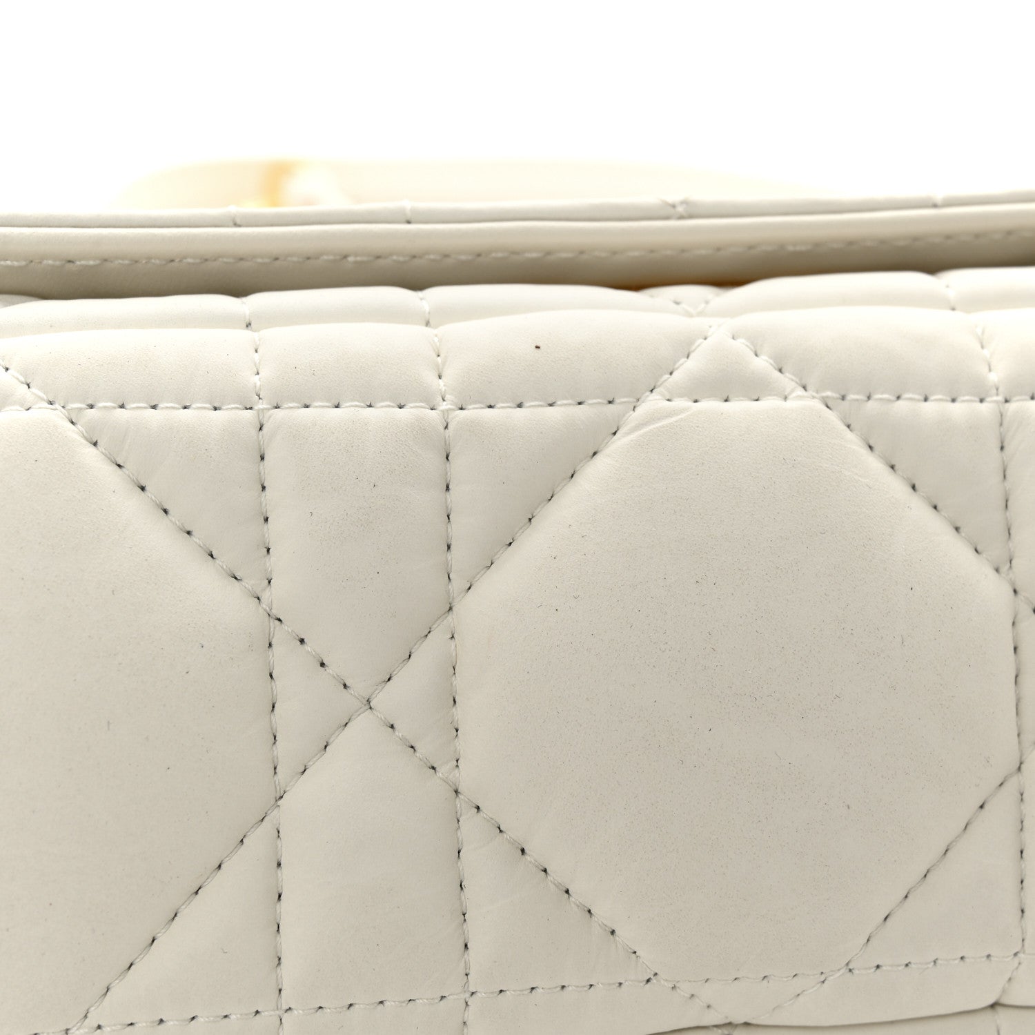 Christian Dior Calfskin Macrocannage Mini Caro Bag White 11 of 13