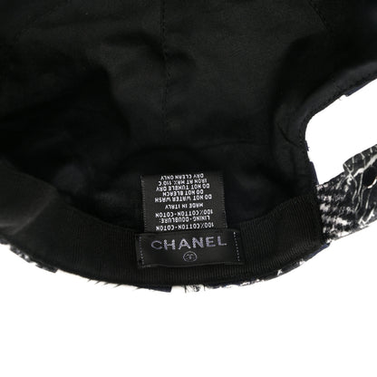 Chanel Cotton Coco Print Cap Hat Navy Black White 8 of 8