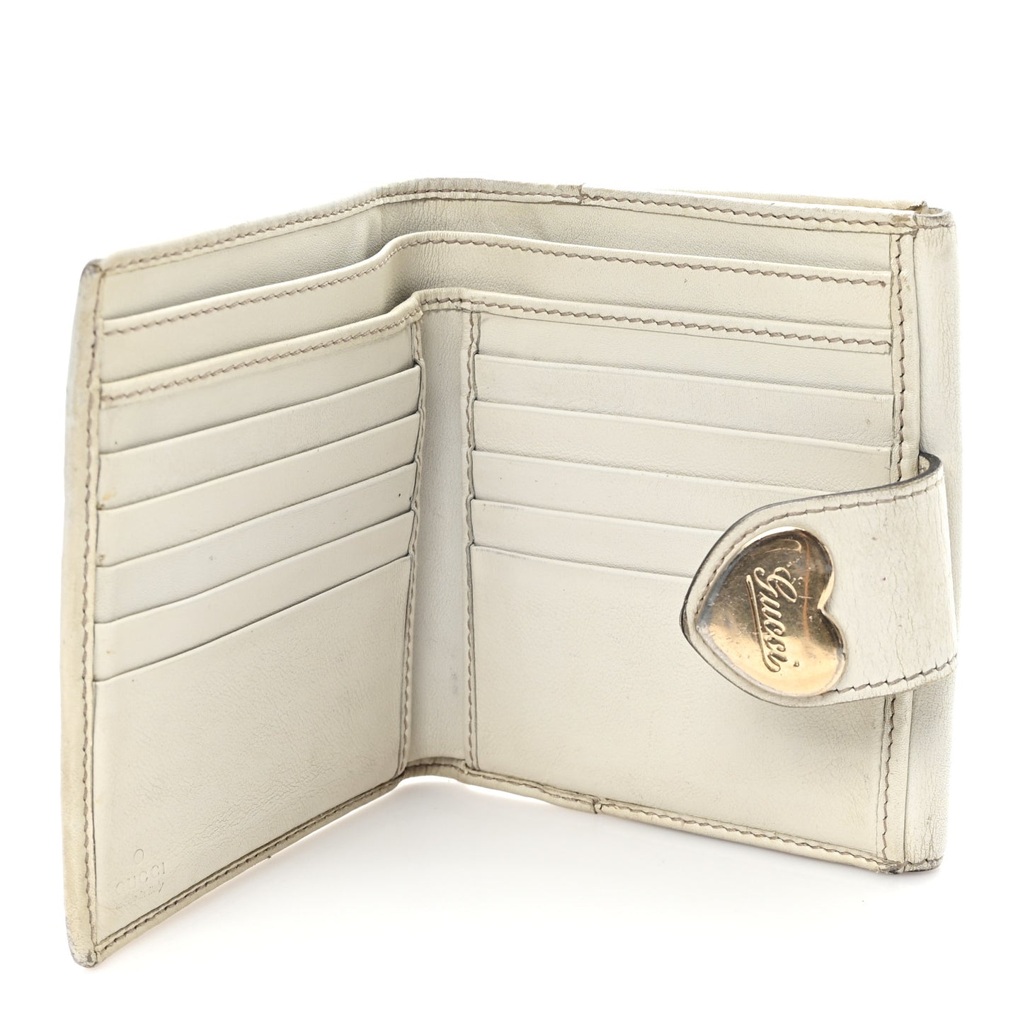 Monogram Heart French Wallet White