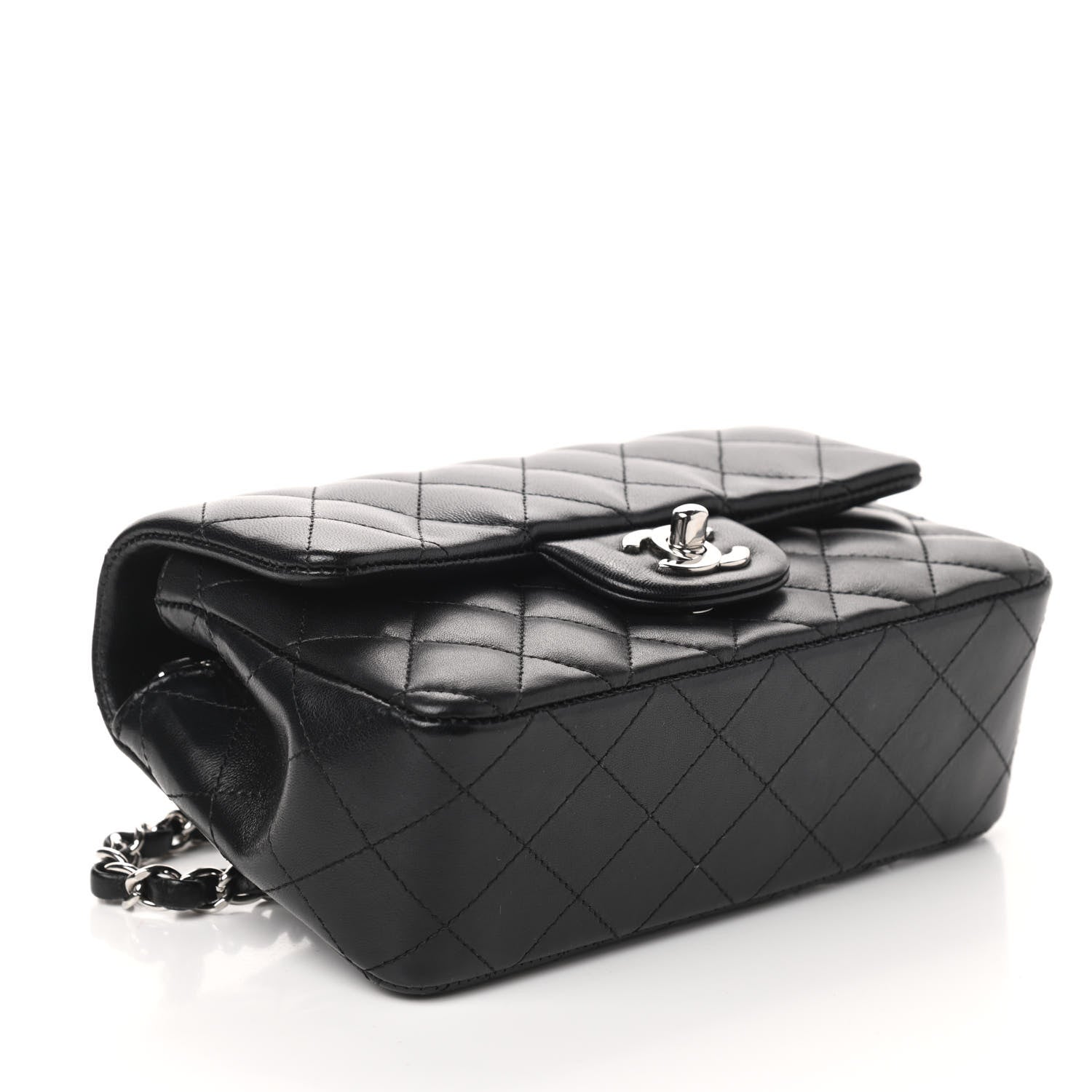 Chanel Lambskin Quilted Mini Rectangular Flap Black 4 of 11