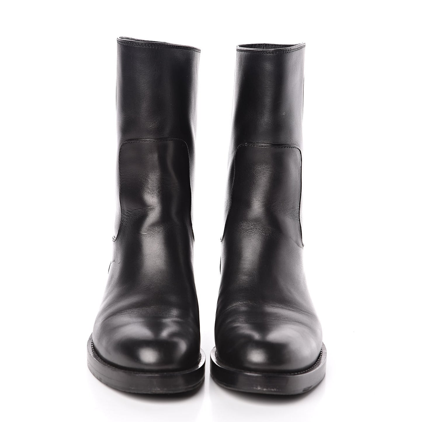 Calfskin Overdrive Flat Half Boots 37 Black