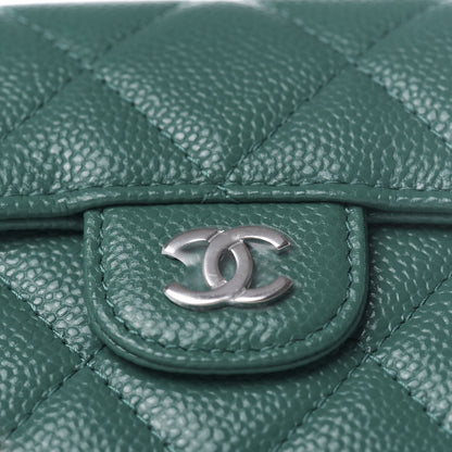 Chanel Caviar Quilted Card Holder On Chain Green 10 of 10