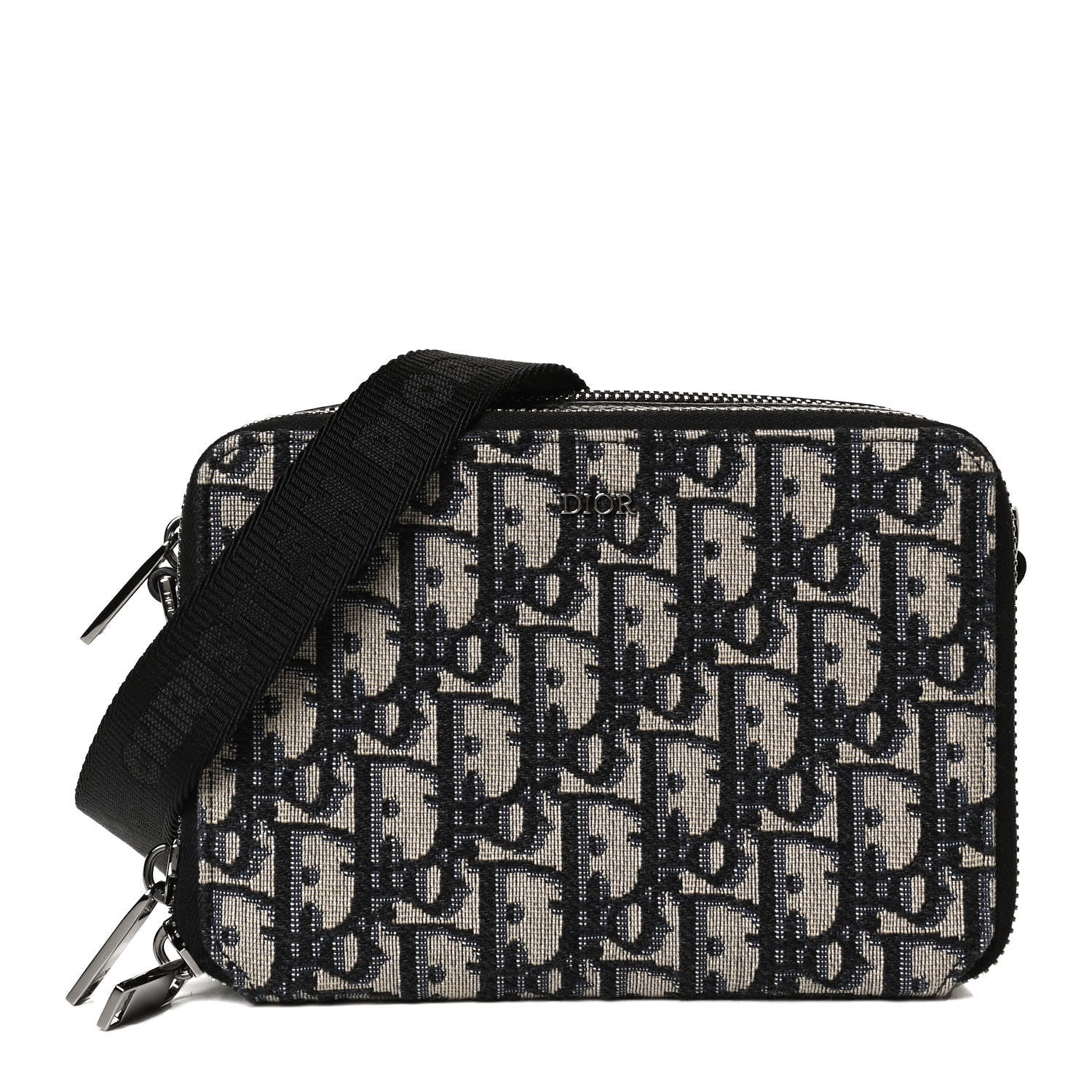 Christian Dior Oblique Pouch Navy Blue 1 of 9