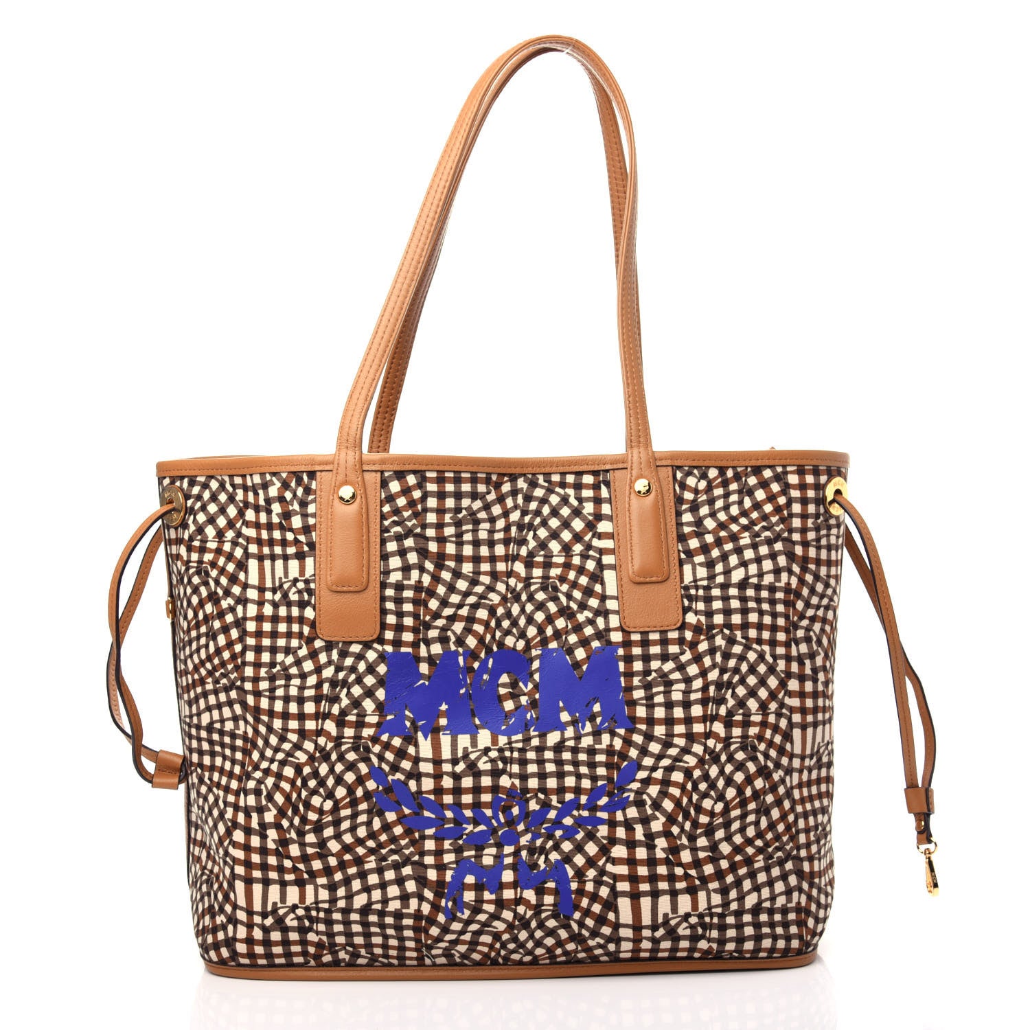 MCM Visetos Medium Liz Reversible Shopper Tote Cognac 3 of 10