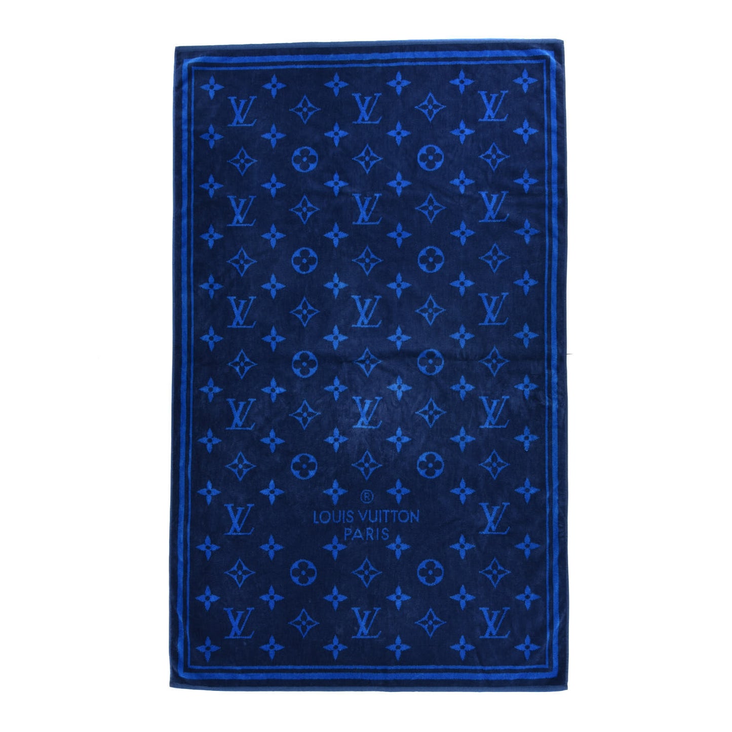 Cotton Monogram Beach Towel Blue