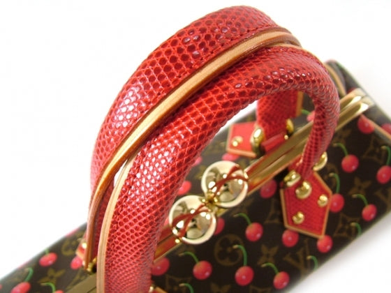 Louis Vuitton Monogram Cerises Lizard Sac Fermoir GM 4 of 9