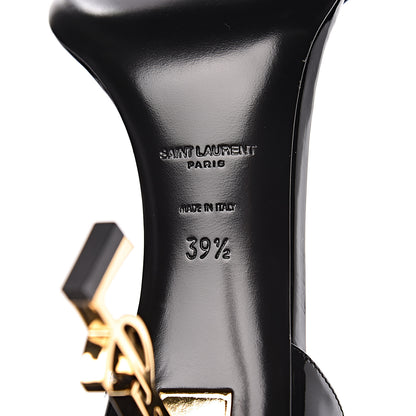 Saint Laurent Patent Calfskin Opyum Sandals 39.5 Black Gold 6 of 9