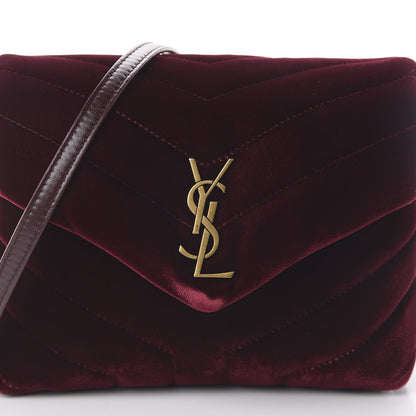 Saint Laurent Velvet Y Quilted Monogram Toy Loulou Crossbody Bag French Burgundy 8 of 8