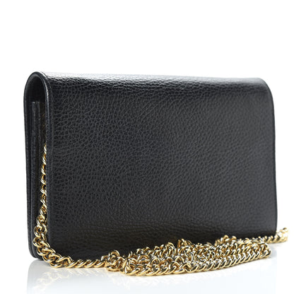 Gucci Calfskin Mini GG Marmont Chain Wallet Black 3 of 12