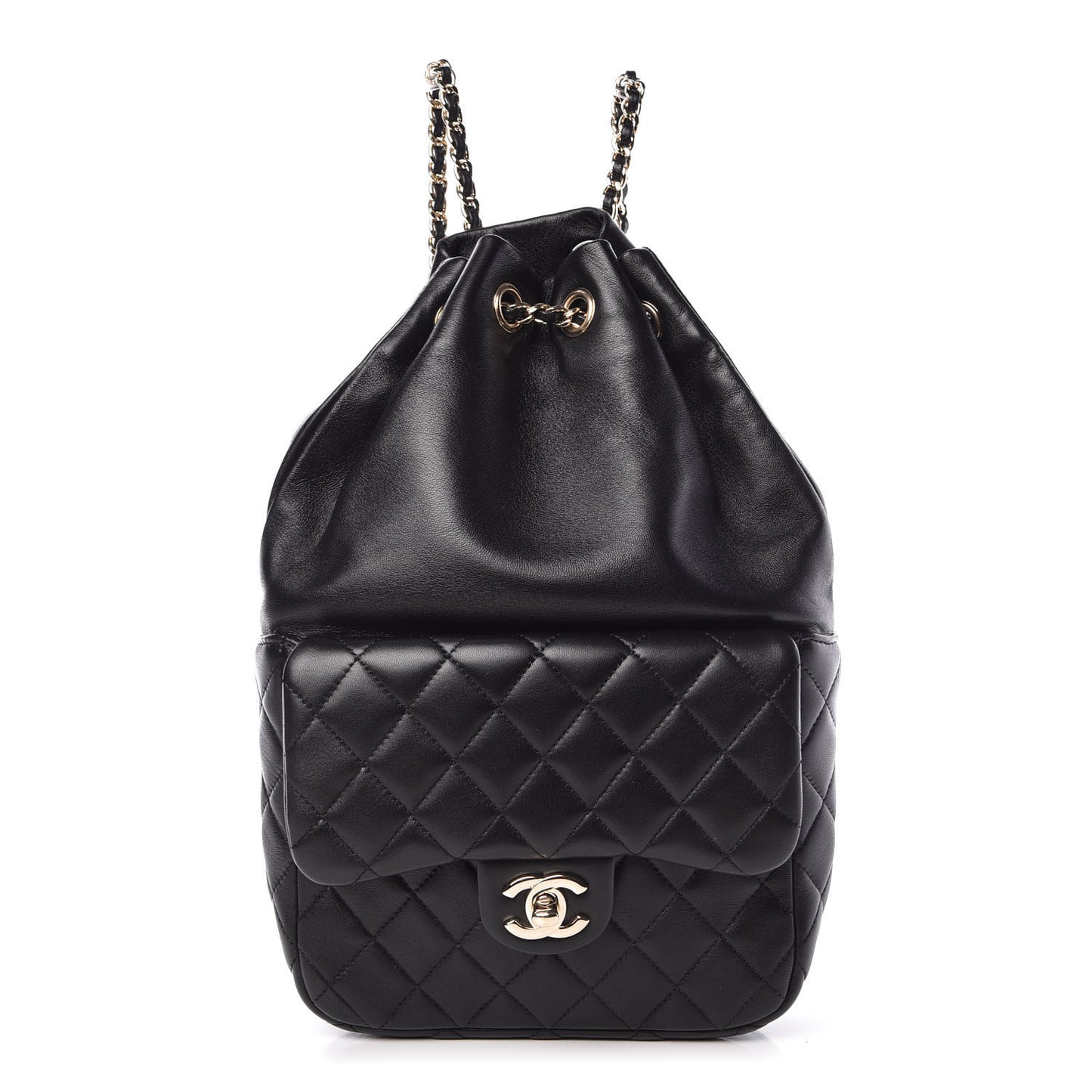 Lambskin Quilted Small in Seoul Backpack Black
