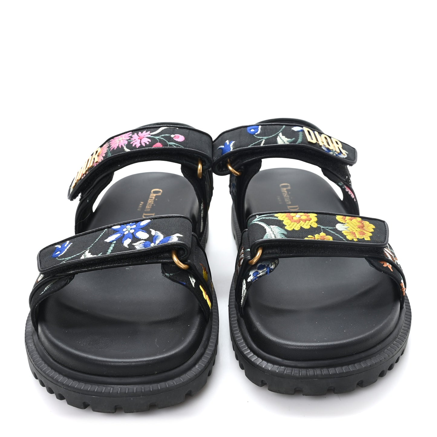 Technical Fabric Petites Fleurs Print Dioract Sandals 40 Black Multicolor