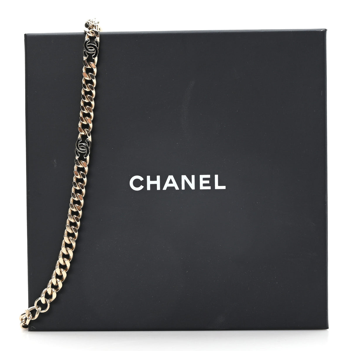 Chanel Metal Enamel Chain CC Choker Gold Black 5 of 5