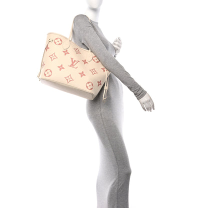 Louis Vuitton Empreinte Monogram Giant Neverfull MM Creme Rose Trianon 2 of 10