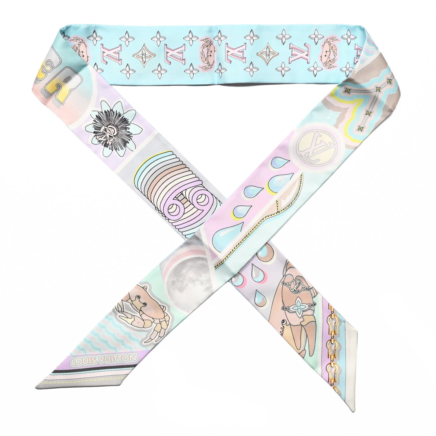 Louis Vuitton Silk Astro Cancer BB Bandeau Bleu Glacier 1 of 3