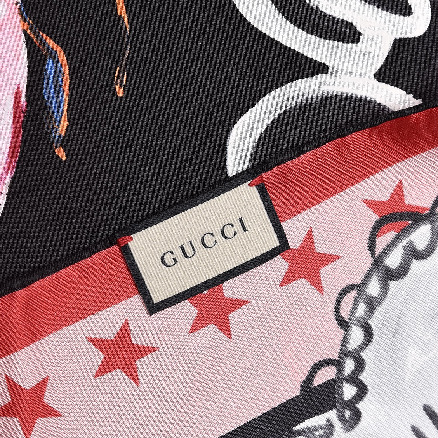 Gucci Silk Garden Print Shawl Black 6 of 6