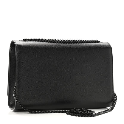 Saint Laurent Grain De Poudre Medium Classic Monogram Kate Satchel Black 3 of 9