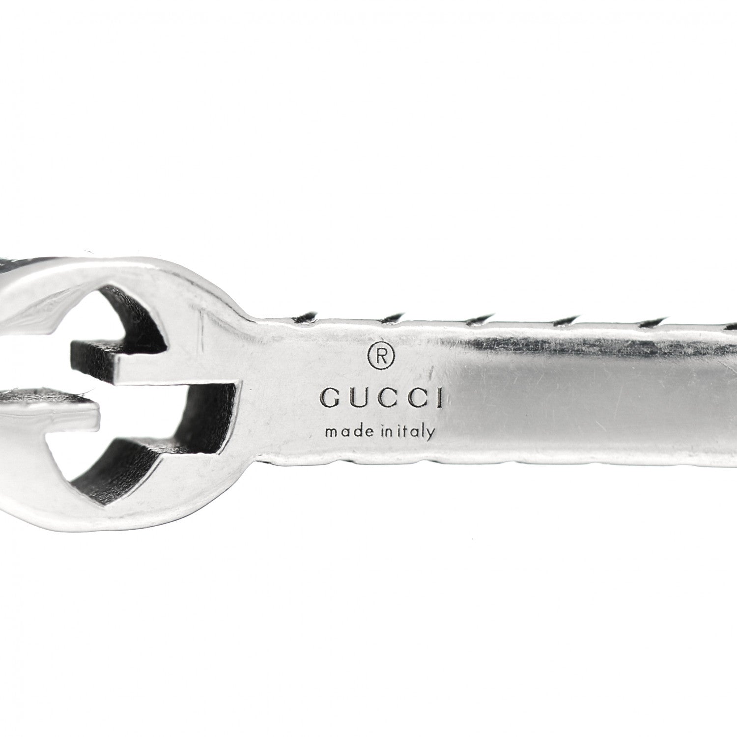 Gucci Sterling Silver Thin Interlocking G Cuff Bracelet 16 4 of 4