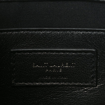 Saint Laurent Calfskin Crocodile Embossed Matelasse Monogram Baby Niki Chain Satchel Black 6 of 10