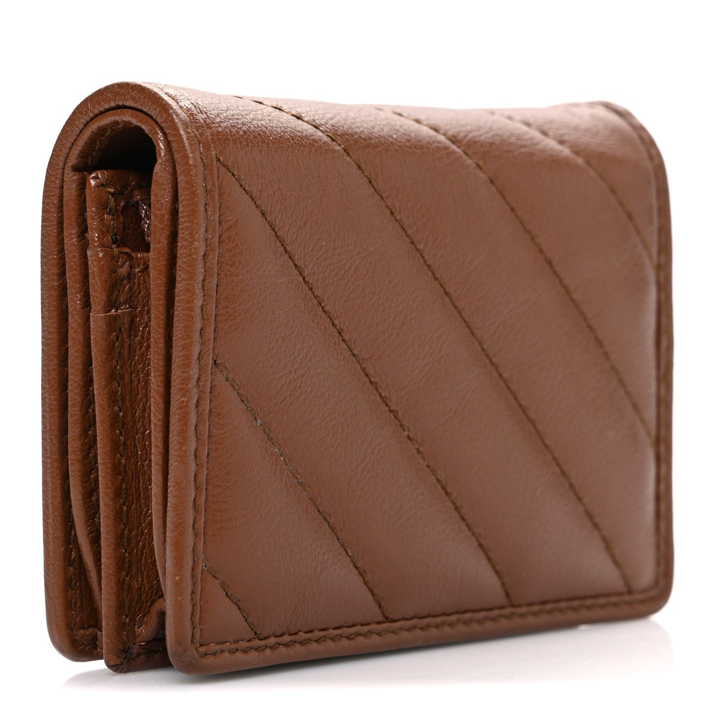Azalea Calfskin Matelasse Diagonal GG Marmont Card Case Wallet Cuir