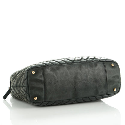 Chanel Iridescent Calfskin Surpique Chevron Tote Black 4 of 7