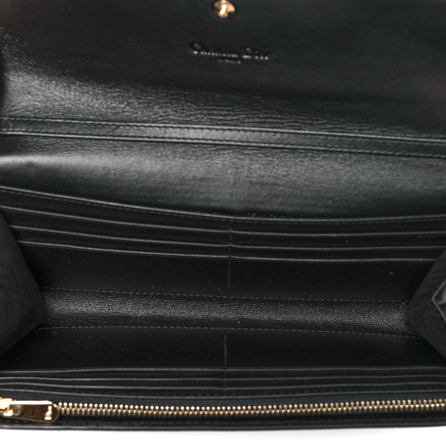 Christian Dior Grained Calfskin Cannage Lady Dior Rendezvous Wallet Black 5 of 10