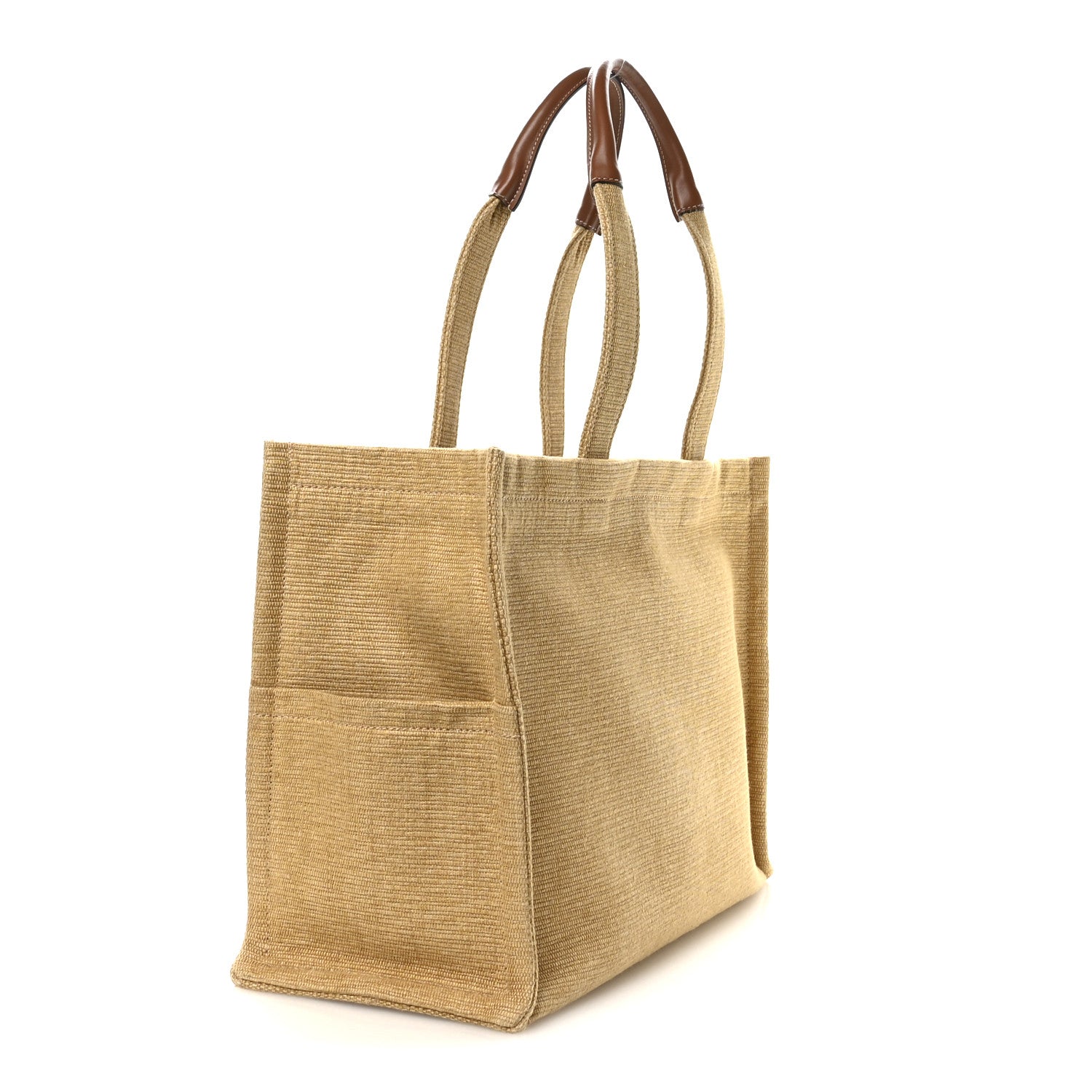 Celine Canvas Calfskin Triomphe Large Cabas Thais Natural Tan