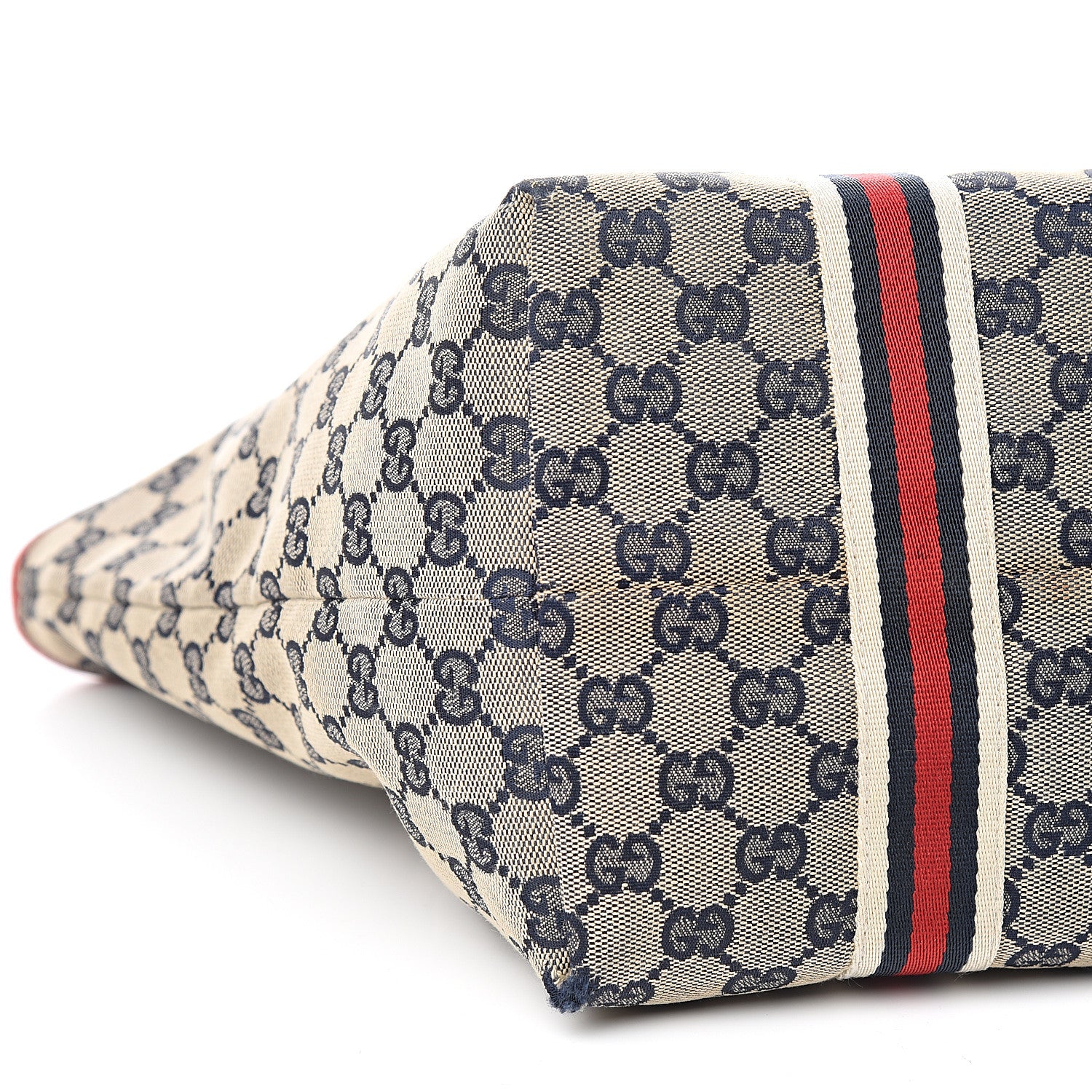 Gucci Monogram Large Jolicoeur Tote Navy Red 9 of 16
