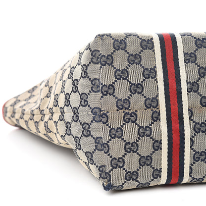 Gucci Monogram Large Jolicoeur Tote Navy Red 9 of 16