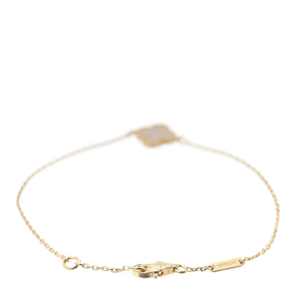 Van Cleef & Arpels 18K Yellow Gold Mother of Pearl Sweet Alhambra Bracelet 3 of 8