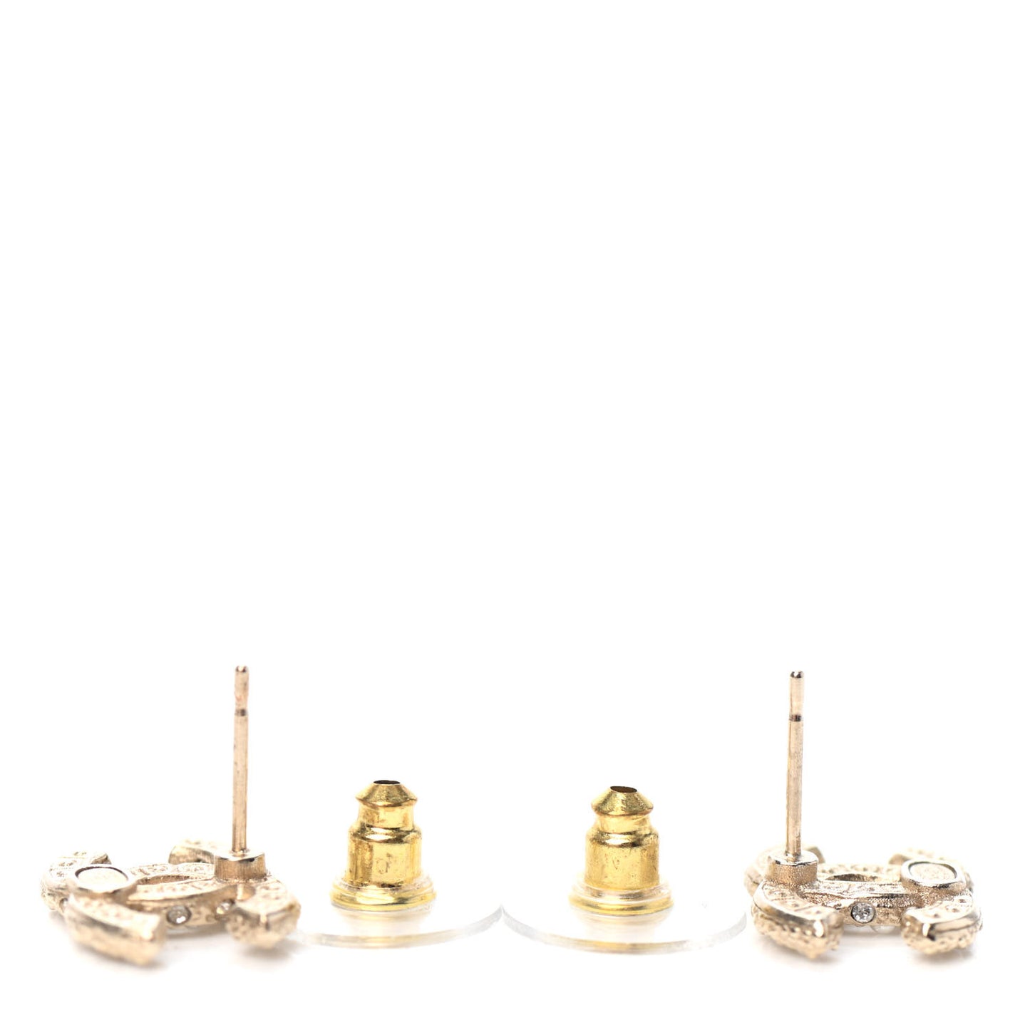 Pearl Crystal CC Earrings Light Gold