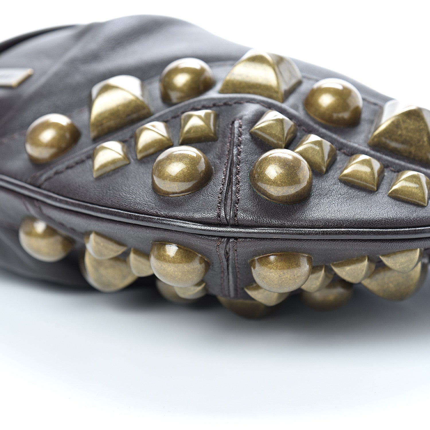 Burberry Calfskin Studded Medium Alverton Hobo Chocolate 10 of 15