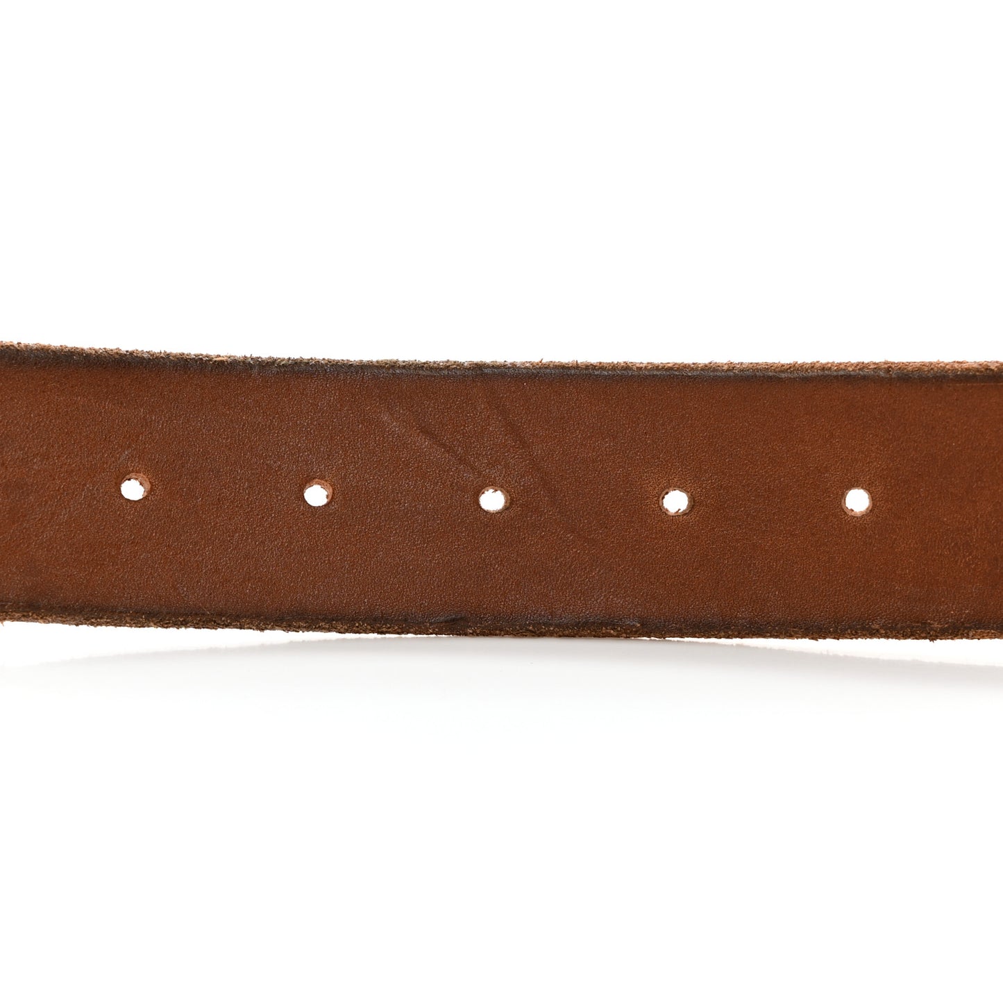 Calfskin Brass Feline Buckle Belt 80 32 Toscano