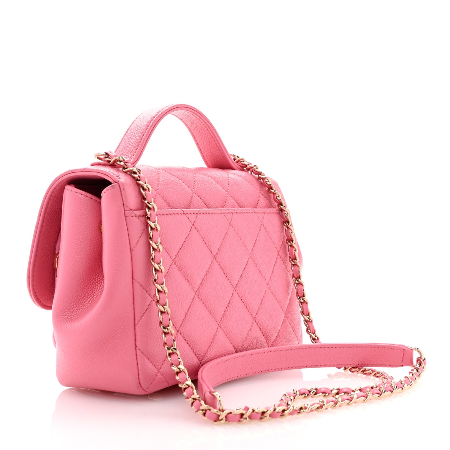 Caviar Quilted Small Business Affinity Flap Pink